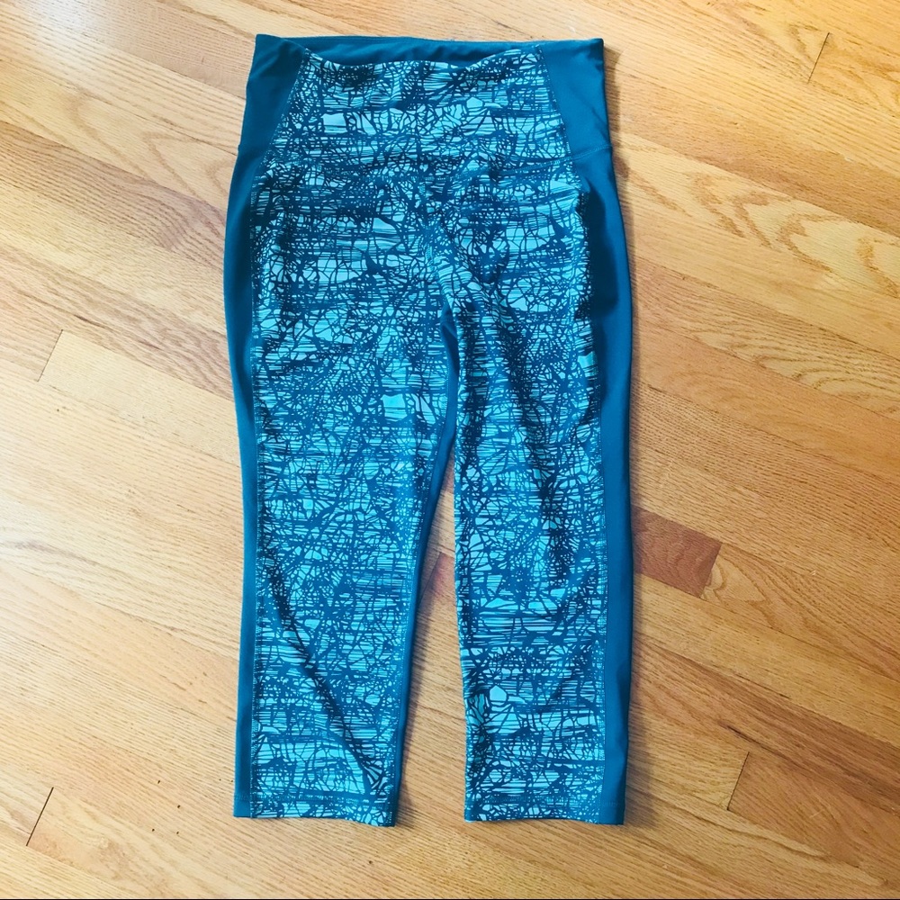 patterned teal workout pants - Picture 2 of 3